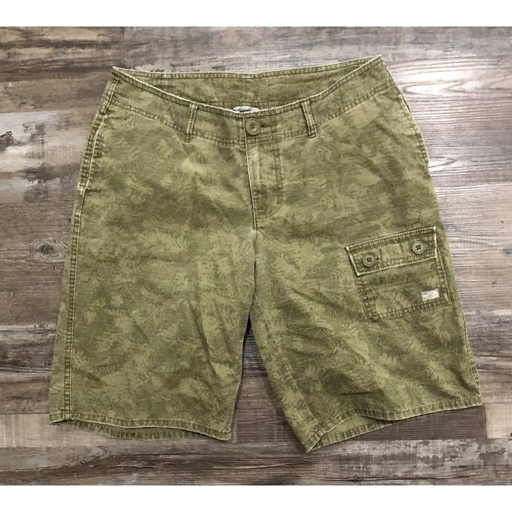 North Face Hammerland Leaf Print Cargo Hiking Camp Shorts Size 10 Womens